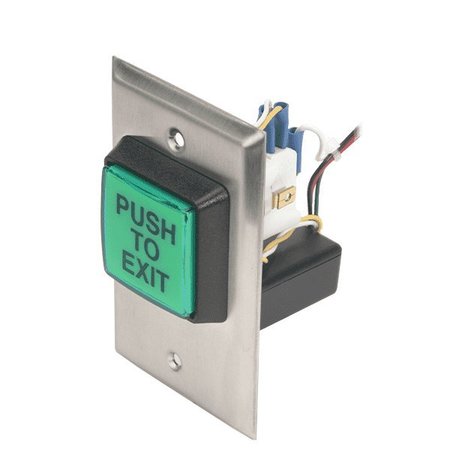 CAMDEN 2" LED Illuminated Green 'PUSH TO EXIT' button with fixed 30 second timer, in-wall mounting CMD-CM-30EE